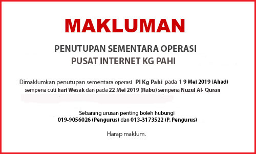 NOTIS PENUTUPAN PI wesak dan nuzul
