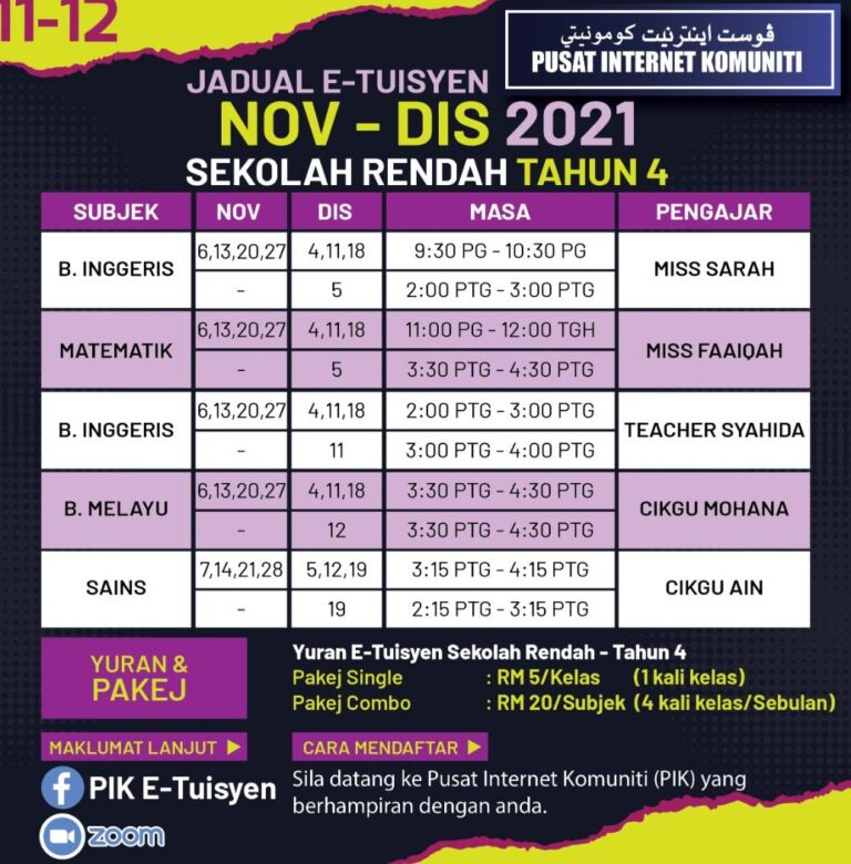 e tuisyen bln 11 12