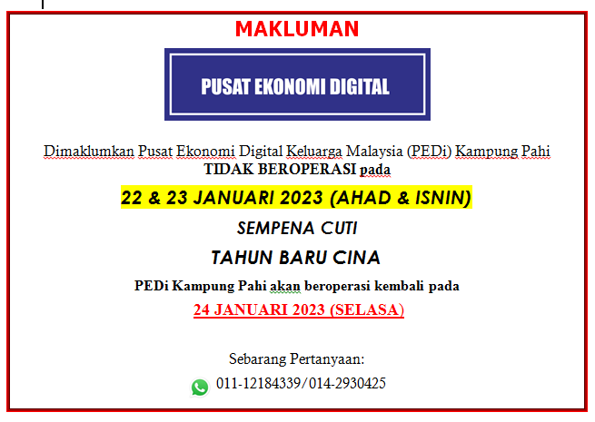 notis cuti raya cina